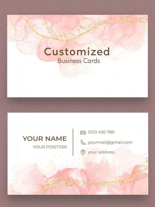 100/200/500 Tarjetas de presentación de color rosa, tarjeta de presentación personalizada impresa por ambos lados, tarjeta de fidelización empresarial de alta gama con laminado impermeable, papel couché de 300g, multifuncional, decorativa, con estampado en caliente de moda, colorida, linda, compacta, Kawaii, personalización moderna, única, útiles escolares, vuelta al cole