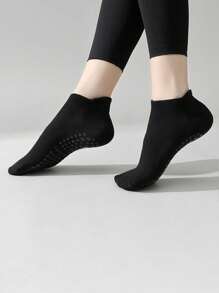 10pcs/6pcs Black & White Women Non-Slip Yoga/Pilates/Dance Ankle Socks, Gripping, Soft And Comfortable