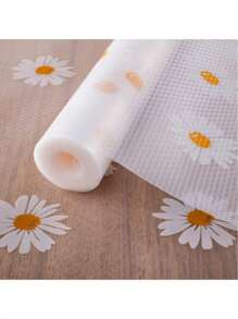 1pc Shelf Liner, Waterproof Refrigerator Liner, Drawer Liners For Kitchen Cabinet, Bathroom Sink Mat No Slip Cupboard Mats Non Adhesive Fridge Liner EVA Place Mats Roll - Leaf Daisy ,Dehumidifier For Home