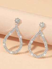 1 Pair Of Rhinestone Sunflower Droplet Pendant Earrings,Suitable For Giving Gifts To Parties, Parties, Festivals, And Other Parties