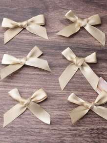 50 Stück/Pack bunte Schleifen-Schleifen Geschenkverpackung Dekoration Handwerk Kartendekor, Haaraccessoires, Luftballonschleifen, Hochzeitsfestdekoration, Zimmerdekor, Heimdekoration - Champagnerfarbe