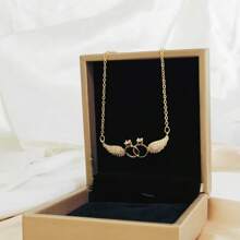 JOJELOO 1 colar com pingente de asa de diamante da moda, adequado para mulheres, joia de luxo, acessório de presente para namorada