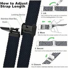 Smart Watch Strap - Black (Black Buckle) - View 5
