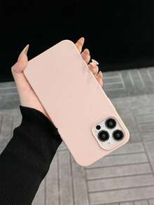 Ốp lưng điện thoại silicon cao cấp họa tiết vải thiều tương thích với Apple IPhone 16 Pro Max, ốp lưng chống sốc màu trơn đơn giản tương thích với IPhone 14 Plus, 13 Pro Max, 15 Pro, 12/11, thiết kế lấy cảm hứng từ Dopamine dành cho nam và nữ - Màu Hồng baby - Xem 5