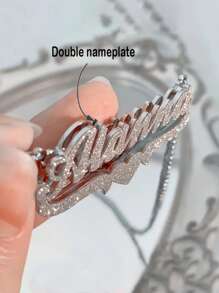 1 szt. Spersonalizowany damski naszyjnik z tekstem, matowe wykończenie, stal nierdzewna, łańcuszek NK, styl retro streetwear, wisiorek z angielskim imieniem, prezent na Dzień Matki, prezent urodzinowy, nadaje się do noszenia na co dzień