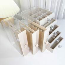 Scatola portagioie multifunzionale trasparente di alta qualità per accessori, utilizzata per orecchini, orecchini e collane, scatola di stoccaggio domestico per decorazioni, scatola portagioie per organizzatore di stoccaggio per donne, accessori essenziali da viaggio, scatola di stoccaggio per il ritorno a scuola e per il dormitorio