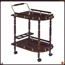 Recreation Room Traditional Merlot Serving Cart - Multicolor - View 1