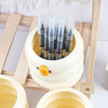 1pc Customizable Cute Duck Design Office/School Supplies Storage Box, Can Customize Text - "Back To School", "School Supplies", "Shop Back To School ", "Classroom"