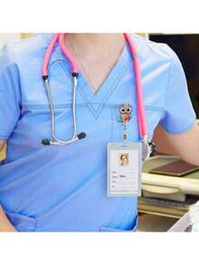 1 Stück Ausziehbare Ausweis-Clip Halterung mit Eule Design, Ausweishalter Clip geeignet für Krankenschwestern, Studenten, Ärzte, Büro Mitarbeiter Ausweisclip, Schulmaterial, Einschulung