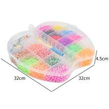 新款彩色橡皮筋礼盒，带有可爱的大苹果和熊形状，适合制作项链、手链、戒指，适合各种节日、生日，是最佳礼物