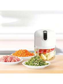 Picadora de ajo eléctrica mini picadora alimentos USB recargable cocina utensilio compacto portátil fácil limpieza práctico procesamiento alimentos diseño moderno multifuncional ayuda hogar - Multicolor - Ver 2