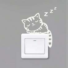 1pc PVC Switch Outlet Wall Sticker, Creative Cat Design Glow In The Dark Switch Sticker For Home,Stickers,Wall Decal, Vinyl Decal For Home Decorations,Spring Decoration Items Refresh Your Home,Rama Decoration Stickers Gifts Birthday Graduation - Green - View 7
