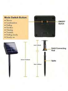Luces de hadas LED solares para exteriores, luces de Navidad con 8 modos, luces de hadas de alambre de cobre, a prueba de agua, para decoración de jardín, fiesta, árbol, patio