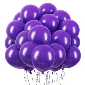 15/50/100pcs Dark Purple Balloons, 12inch Deep Purple Latex Party Balloons, For Halloween, Graduation, Wedding, Baby Shower, Anniversary, Valentine's Day Party Decorations, Birthday Party Backdrop Decorations