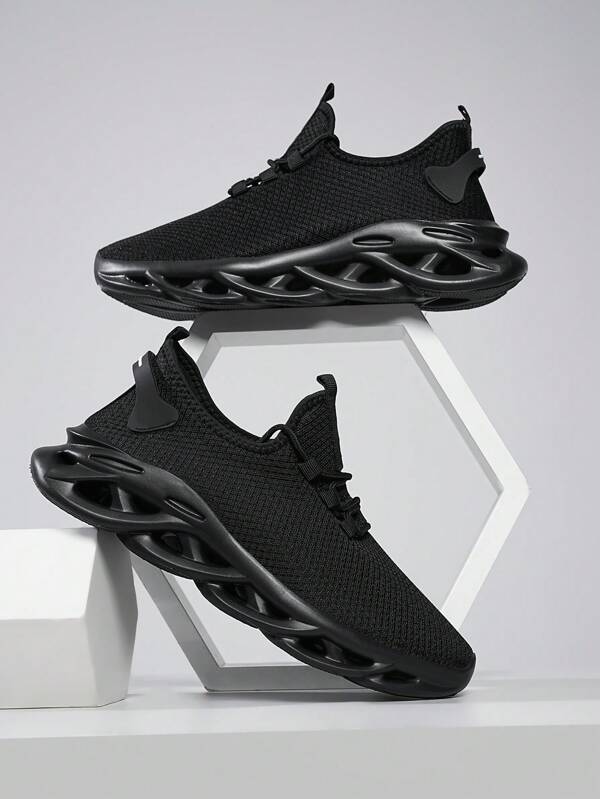 Tênis de corrida masculino de malha, tênis esportivos leves e respiráveis com sola exclusiva para uso esportivo e casual