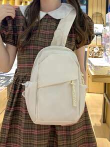 Lightweight,Business Casual Small Sling Bag Casual For Daily Life For Teen Girls Women College Students,Rookies & White-Collar Workers Perfect For Office,College,Work ,Business,Commute,Outdoors, Travel, Outings, Preppy Bum Bag For The First Day Of School Christmas Gift - White - View 5