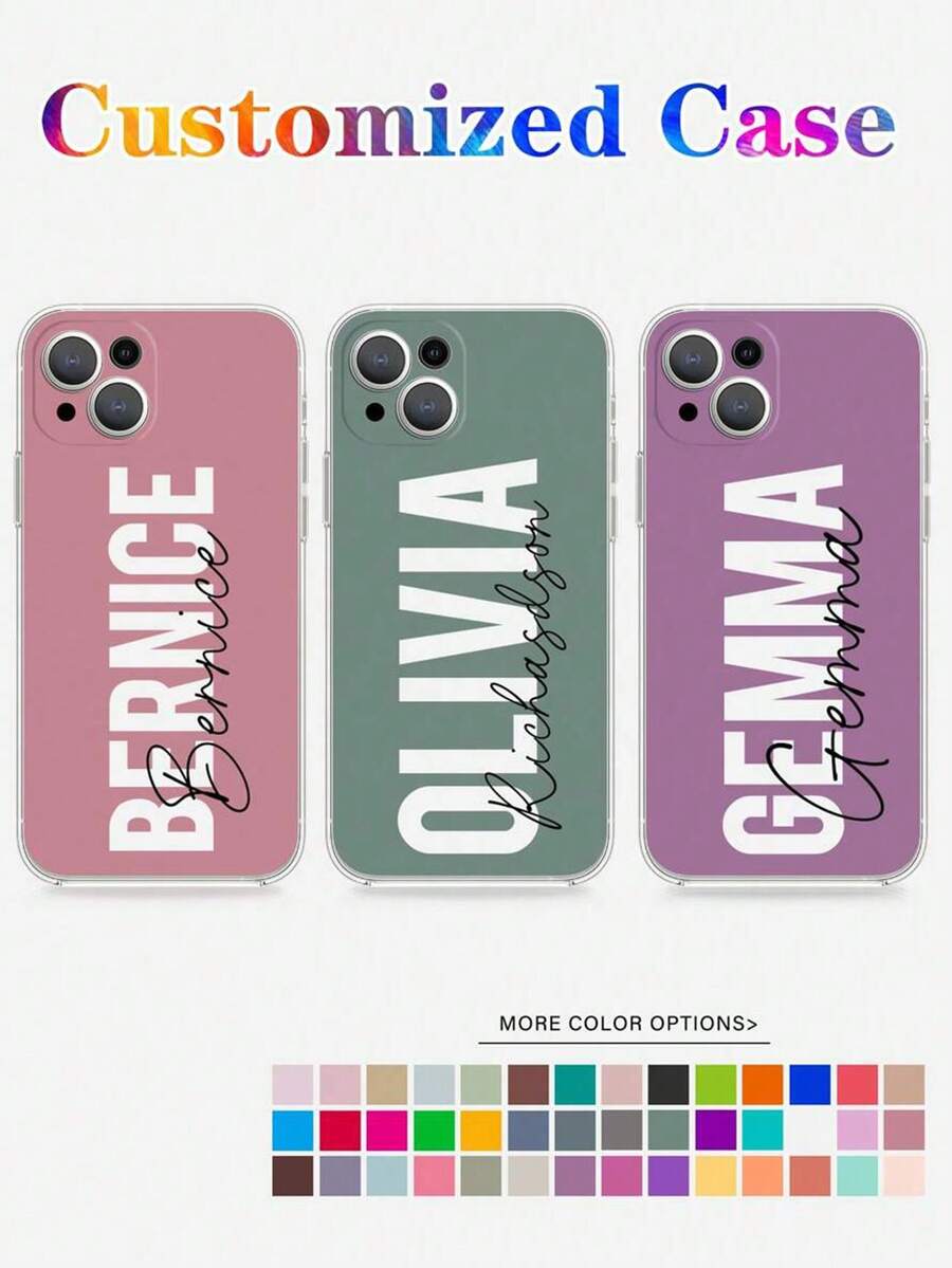 1pc Personalized Custom Phone Case, Changeable Background Color, High-Definition UV Printing, TPU Transparent Anti-Drop, Full Coverage, Compatible With Samsung/A05/A04/A11/A24/A25/A26/A33/A12/A13/A14/A15/A52/A54/A55/S23Ultra/S24Ultra/A52S/13C/A15/Honor X6A/X7B/X8B/X6/SAM/Redmi,Compatible With IPhone16ProMax/16Pro/15ProMax/14ProMax/13ProMax13Pro/15Pro, Cartoon Animal Pattern, Fashionable Multicolor, Cute, Simple, Unique Gift For Friends And Lovers - Clear - View 1