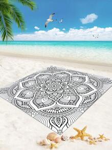 1pc New Outdoor Waterproof Anti-Sand Digital Printed Picnic/Beach Blanket, Fashion And Fresh Pattern, Suitable For Camping And Picnics