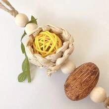 1pc/2pcs/3pcs Mixed Color Bird Chew Toys Maize Braid, Pine Cone, Rattan Ball, Cage Decor - Multicolor - View 8