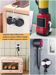 1pc/2pcs/3pcs Power Cord Organizer, Wall Power Cord WallSticker Fixing Clip, Kitchen Storage Cable Organizer,Household Appliances Cord Winder For Home LmprovementSeason