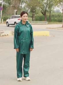 1 Conjunto Impermeable Unisex, Chaqueta con Capucha y Pantalones, Minimalista y de Moda para Uso Diario Casual, Impermeable y a Prueba de Viento, para Actividades al Aire Libre, Equipo de Camping