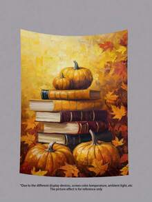 万圣节鬼魂挂毯系列南瓜灯黑暗城堡趣味鬼魂阅读万圣节横幅南瓜装饰秋季装饰挂毯墙艺术家居装饰