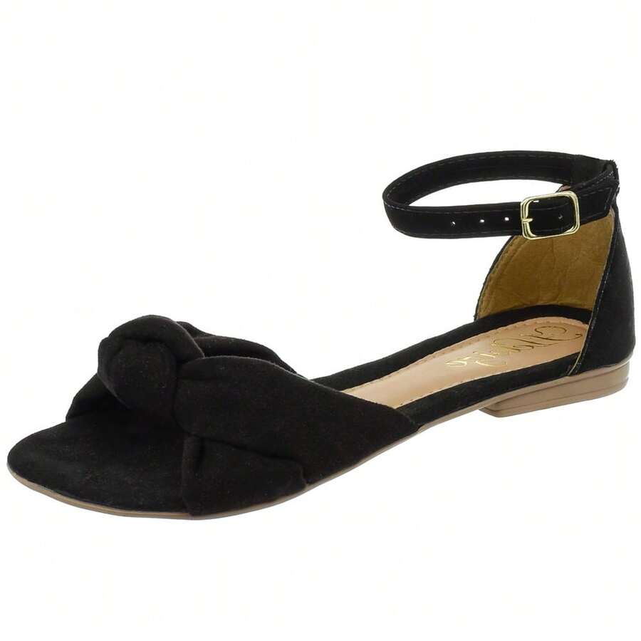 Elegant Sandal With Closed Back In Black Suede Ideal For Everyday Work With Comfort Special Size From 34 To 42 Simple Elegant Party Fabric - ĐEN - Xem 1