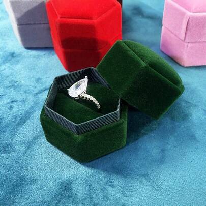 1 Piece - Hexagonal Jewelry Box - Ring Display Box, Valentine's Day Single Ring Packaging Box, Diamond Ring Storage Box. Jewelry Box, Ring Storage Box, Birthday/Anniversary Ring Box, Suitable For Proposal Ring Gift Packaging Box, Birthday Gift Box, Elegant Jewelry Box, Wedding Ring Gift Box - Can Hold One Ring For Women Storage Organizer Travel Essentials Back To School Dormitory Storage