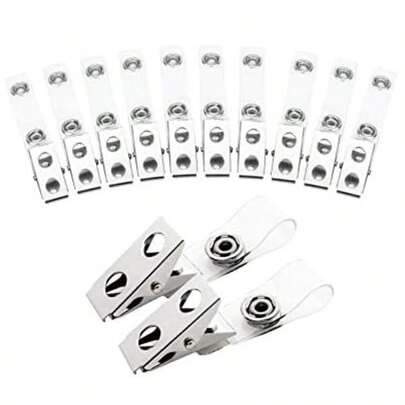 Metal Badge Clips With Clear PVC Strap, Suitable For ID Cards And Badges (Pack Of 20/30), School Supplies,Back To School
