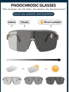 1 Pair Solid Color Half-Frame Cycling Sports Glasses - Multicolor - View 5