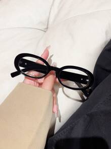 1 件 2025 椭圆形办公室眼镜 非处方瘦脸 Y2k 配饰 返校时尚 适合办公室和日常