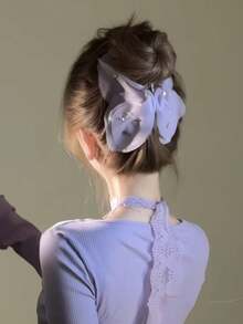 女士优雅蝴蝶网状发夹，简约设计，适合日常使用，居家、学校、海滩、办公室、派对、节日、生日、返校、新年、情人节、母亲节、婚礼、节日、毕业发饰动物发夹，学校用品，大学，紫色配饰秋季配饰秋冬度假装女士 - 紫色 - 查看 5