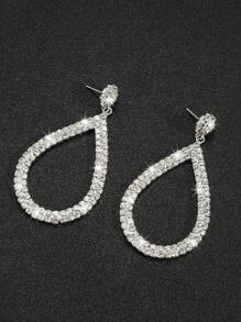 1 Pair Of Rhinestone Sunflower Droplet Pendant Earrings,Suitable For Giving Gifts To Parties, Parties, Festivals, And Other Parties