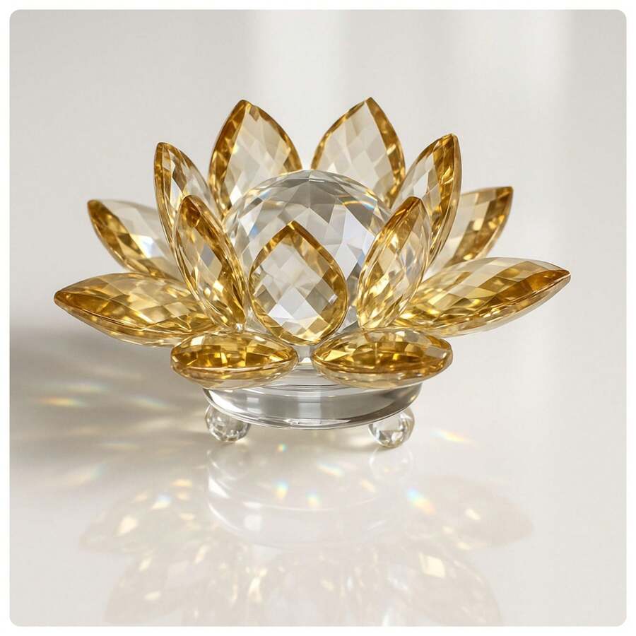 Decorative Lotus Flower 8cm Feng Shui Table Gift - Hổ phách - Xem 1