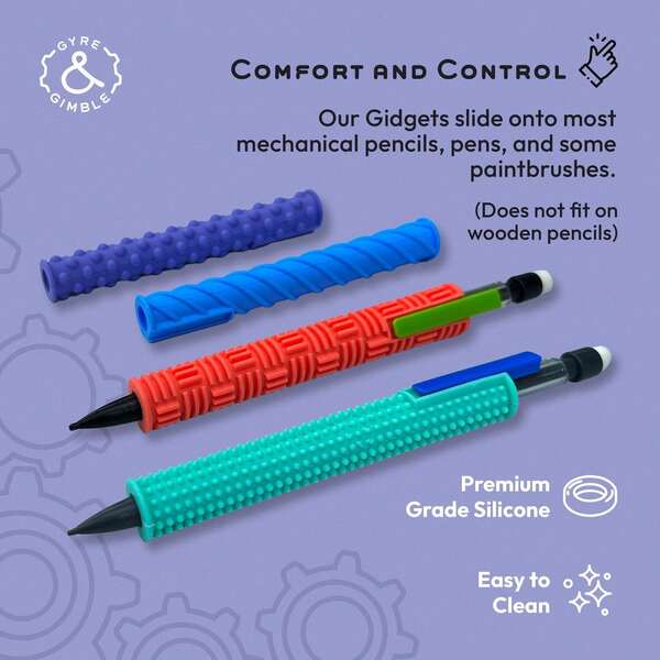 3pcs/6pcs Textured Silicone Pencil Grips, Stress Relief Anxiety Reducing Finger Pain Relieving For Students & Adults, No Pencil Case