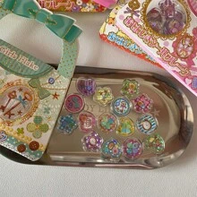 15pcs Y2k Crystal Marbles Stickers 3d Laser Sparkling Heart-Shaped Animal Mobile Phone Case Stickers School Supplies, Back To School