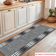 1pc Modern Gray Patterned Carpet, Suitable For Hardwood Floors, Can Be Used For Entryway, Laundry Room, Bedroom, Kitchen And Other Indoor Decor, Stain-Resistant, Fashionable Long Carpet, Washable And Non-Slip, Ideal For Hallway, Bedside, Living Room, Kitchen And Home Decor - Multicolor - View 15