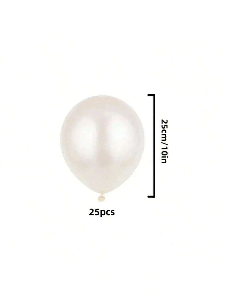 25pcs, Pearl White Balloon Set, Very Suitable For Birthdays, Weddings, Valentine's Day, Thanksgiving, Mother's Day, Halloween, Christmas, New Year, Opening Ceremony, Graduation Season, House Decoration, Balloon Arrangement, Balloon Party, Photography Posing Props, Check-In Photo Atmosphere Background, Photo Ornaments And Still Life Decoration. - Pearl White - View 3
