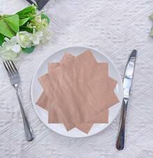 50 Pieces 3-Ply Rose Gold Napkins Disposable Folded 5 X 5 Inches Cocktail Napkins Paper Napkins For Dinner Wedding Birthday Party Dessert Napkins - 金色 - 查看 9