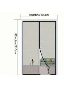 Windschutz- und sandgeschützte Vorhänge, atmungsaktiver Vorhang, mückensicher, Moskitonetz, magnetische Fliegentür, atmungsaktiv und mit Frischluftdurchzug, praktisch für Haustiere zum Eintreten, geeignet für Kinder und insektensicher. Einfach zu installieren und Werkzeuge werden mitgeliefert.