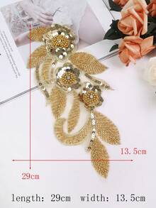 Multiple Classic Pearl Embroidery, Tube Beads, Crystal Sequins, Rhinestone Embroidered Appliques, DIY Clothing Accessories, Wedding Dress Decorations - Multicolor - View 3