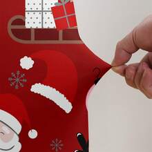 1/4/6/100 件圣诞印花椅套，卡通节日氛围装饰防尘弹力全罩，适用于餐厅、圣诞装饰、节日派对