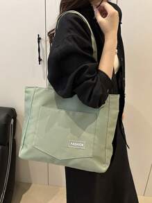 Bolso de hombro minimalista, bolso cruzado de mujer de nicho popular, bolso de tela de color liso para uso casual y de viaje