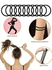 50 Stück hochelastische schwarze Haargummis für Männer und Frauen, Haarzubehör, Haarscrunchies, Haargummis, Styling-Tools, Gummibänder, multifunktionales Haarzubehör, dicke grundlegende Haargummis, beschädigen das Haar nicht, wiederverwendbar, geeignet für Haare im Alltag, Outdoor, Dusche, Lässig Party, Arbeitsweg, Sport, Campus, Dates, Urlaub, tägliche Reisen, Geschenke für Mutter, Freunde, Paare, Klassenkameraden, Haargummis, Haarseile