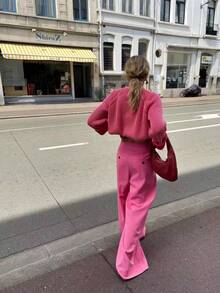 Vivid Style Versatile Vertical Stripe Contrasting Color Casual Loose Knit Sweater For Women, Round Neck Pullover, Commuting Fashion Beauty, Streetwear, Airport, Christmas, New Year