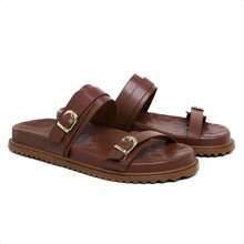 Papete Feminina Confort Em Couro - Sandália-via Madamah