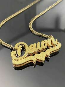 1 szt. Spersonalizowany damski naszyjnik z tekstem, matowe wykończenie, stal nierdzewna, łańcuszek NK, styl retro streetwear, wisiorek z angielskim imieniem, prezent na Dzień Matki, prezent urodzinowy, nadaje się do noszenia na co dzień