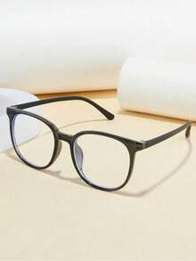 1 Peça Óculos Grandes de Armação Plana sem Maquiagem, Miopia Estudantil, Marrom Frio Explosivo - Multicolorido - Visão 6