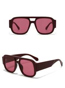 1 Stück Damen Rot Rahmen Modebrillen, Modeaccessoire für Strand & Sommer Pilotenform Sonnenbrillen