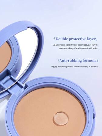 Polvo compacto matificante, Polvo fijador de maquillaje mate y uniforme, Polvos fijadores a prueba de agua de larga duración para el rostro